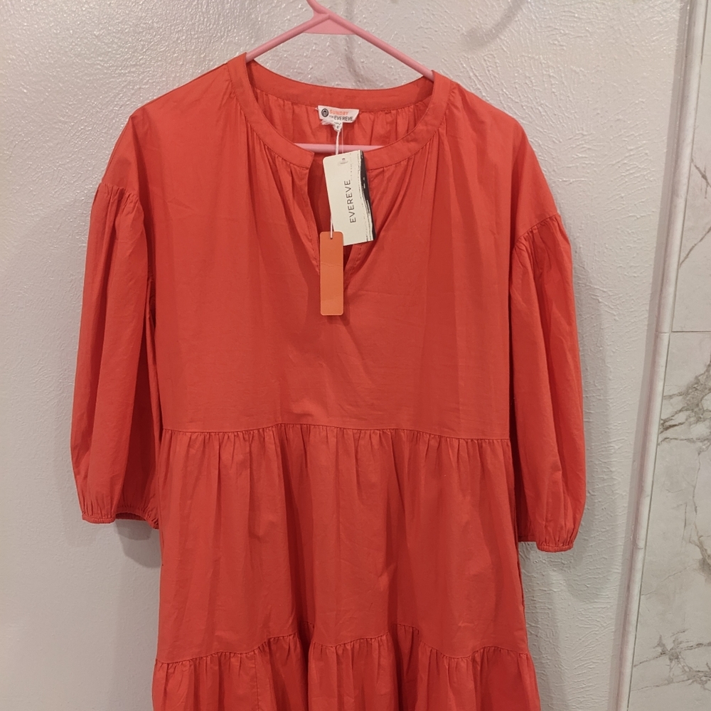 NWT Poppy Red Cotton Poplin Dress with Pockets